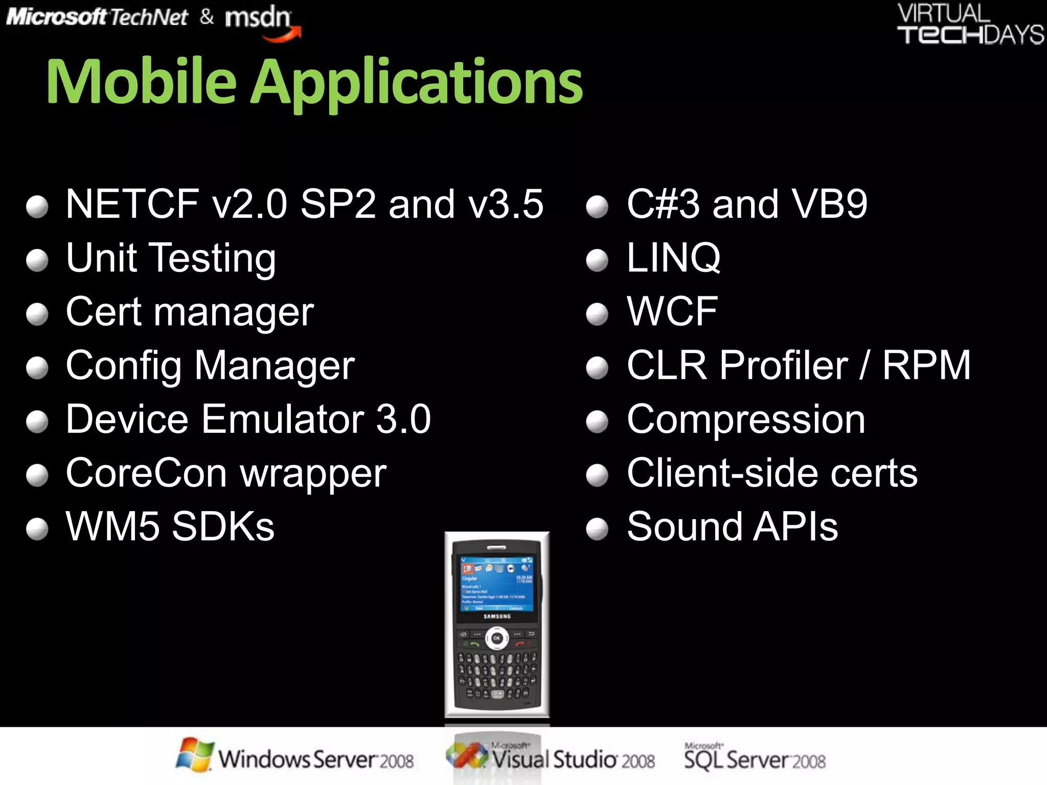.net 3.5 and vs 2008