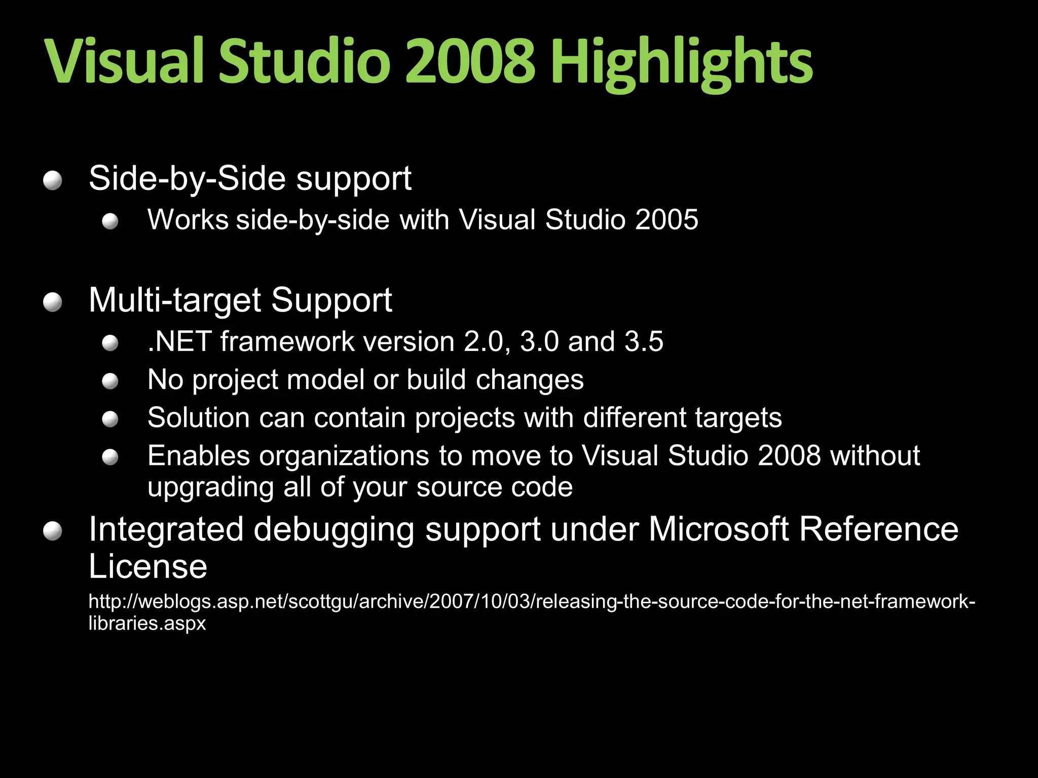 .net 3.5 and vs 2008