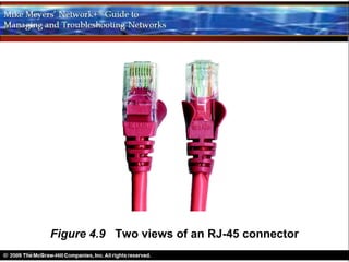 Figure 4.9 Two views of an RJ-45 connector
 