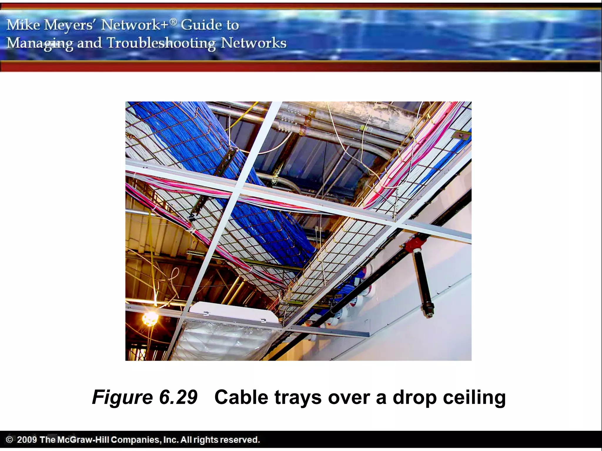 Figure 6.29 Cable trays over a drop ceiling
 