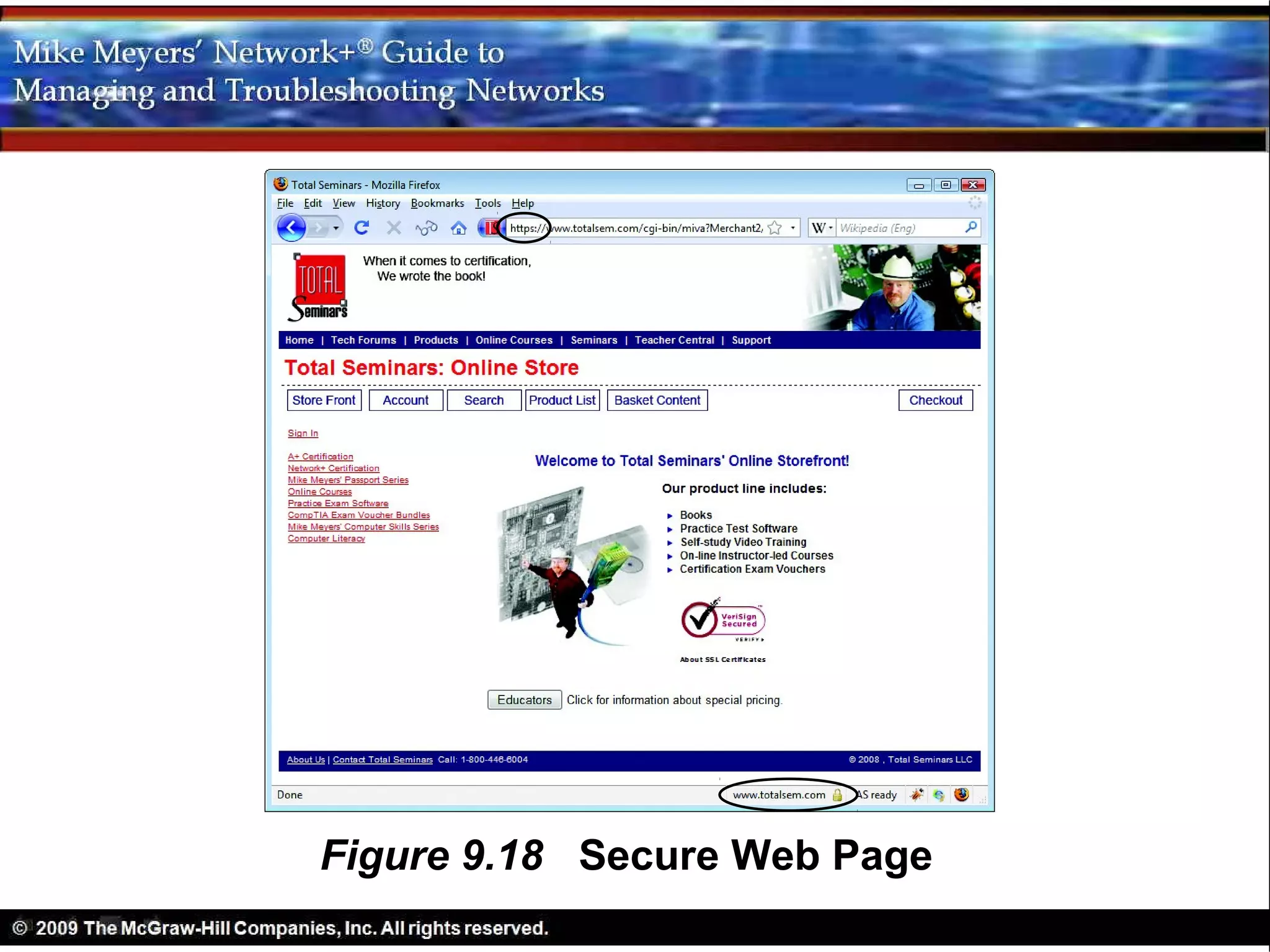Figure 9.18 Secure Web Page
 