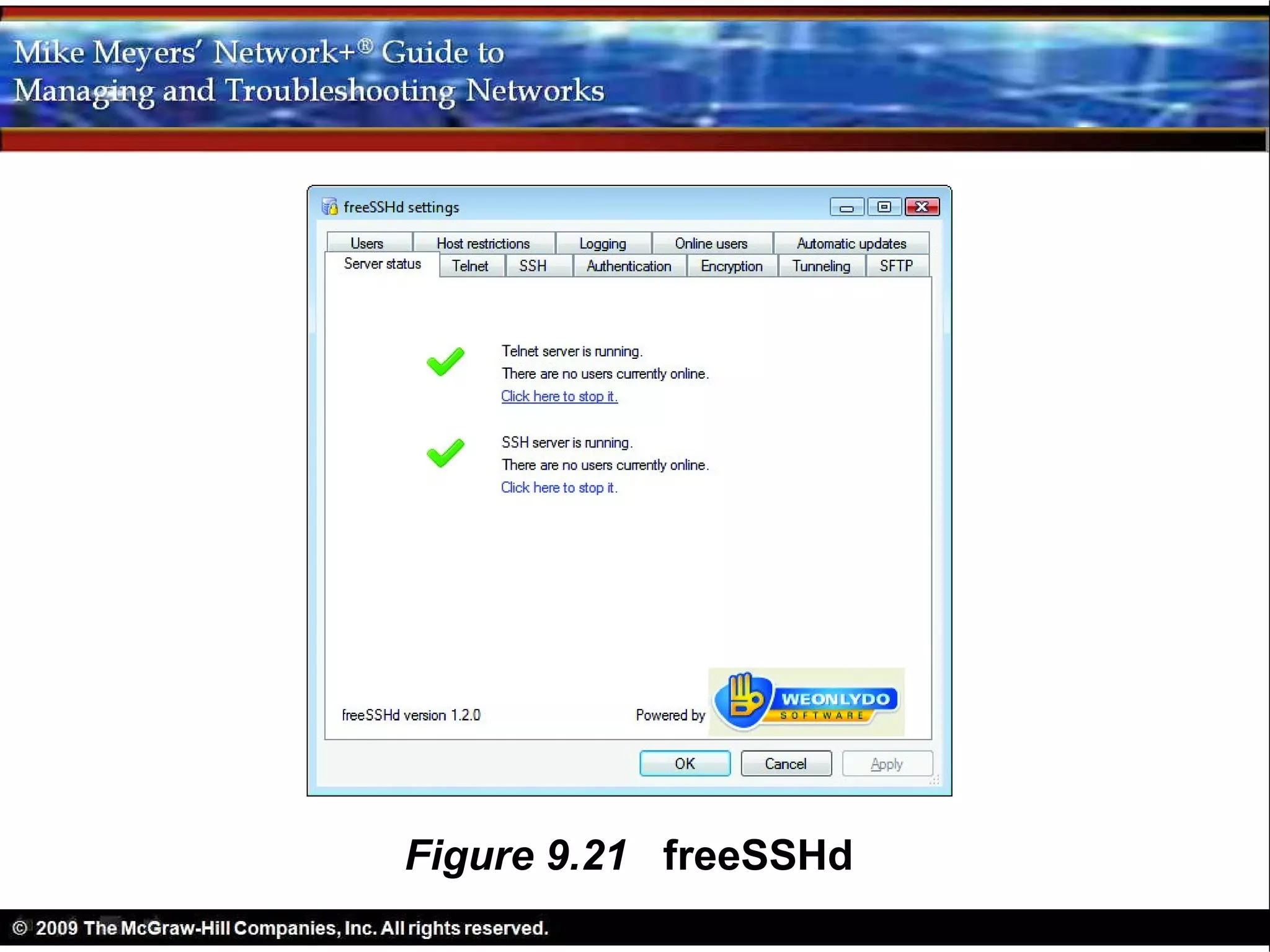 Figure 9.21 freeSSHd
 