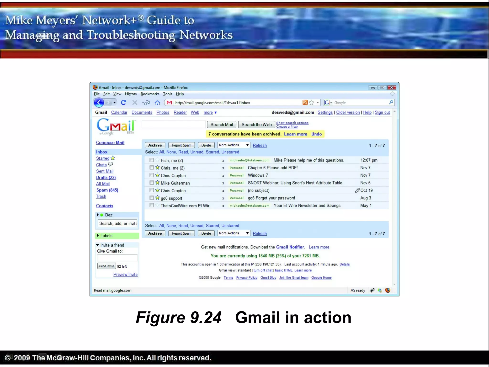 Figure 9.24 Gmail in action
 