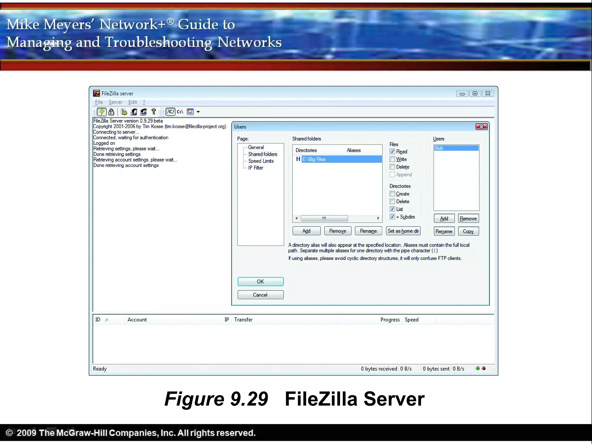 Figure 9.29 FileZilla Server
 