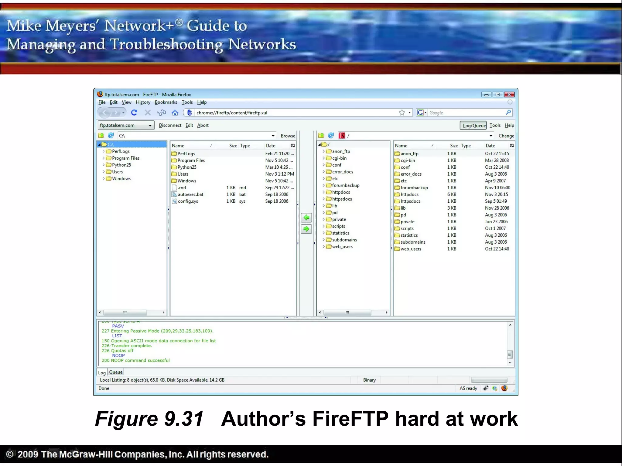 Figure 9.31 Author’s FireFTP hard at work
 