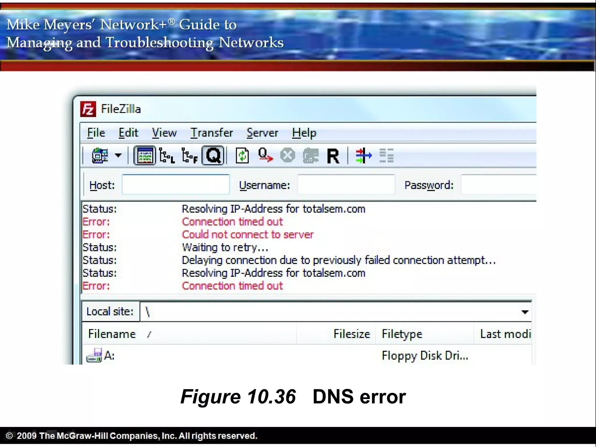 Figure 10.36 DNS error
 