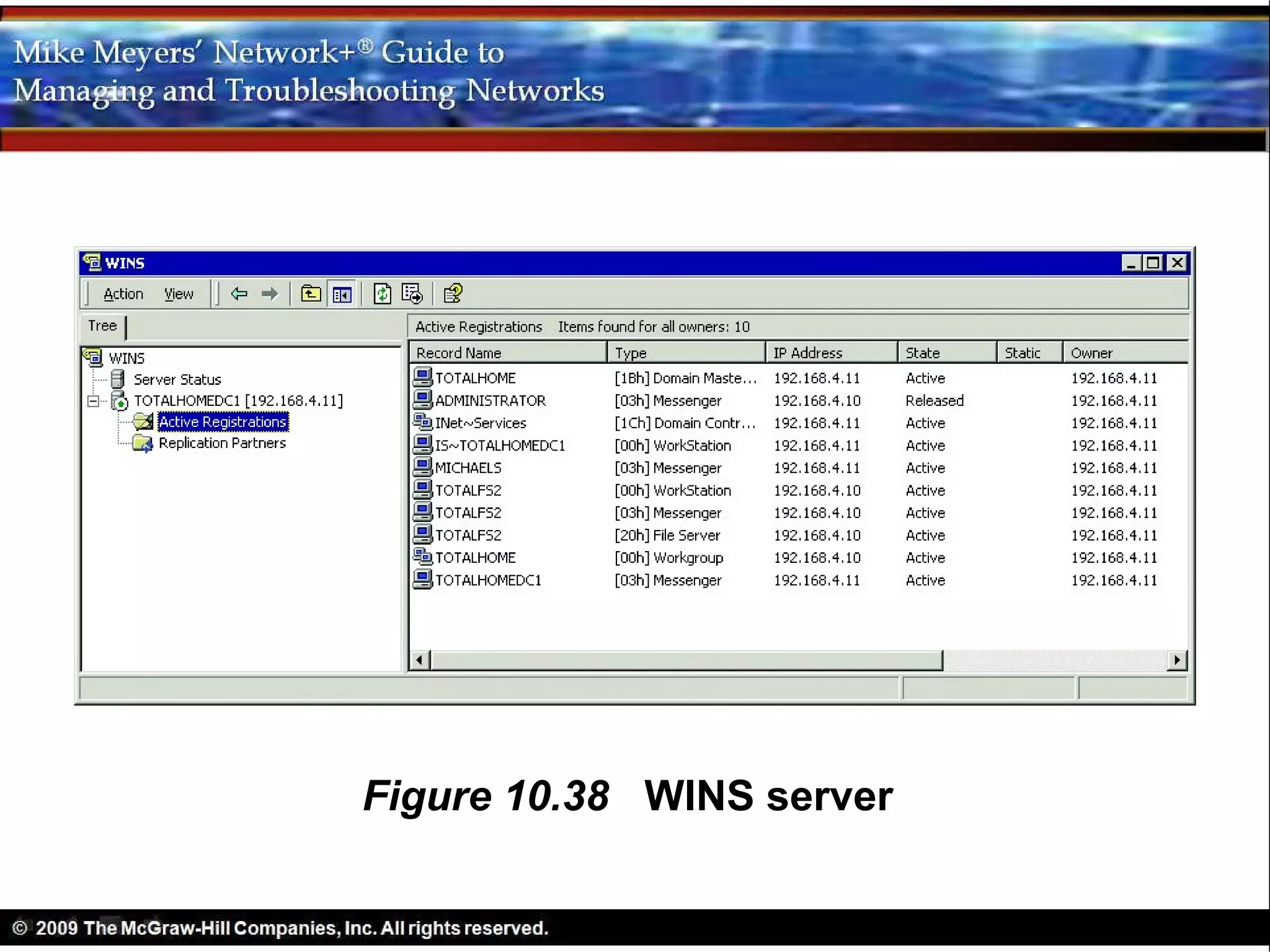 Figure 10.38 WINS server
 