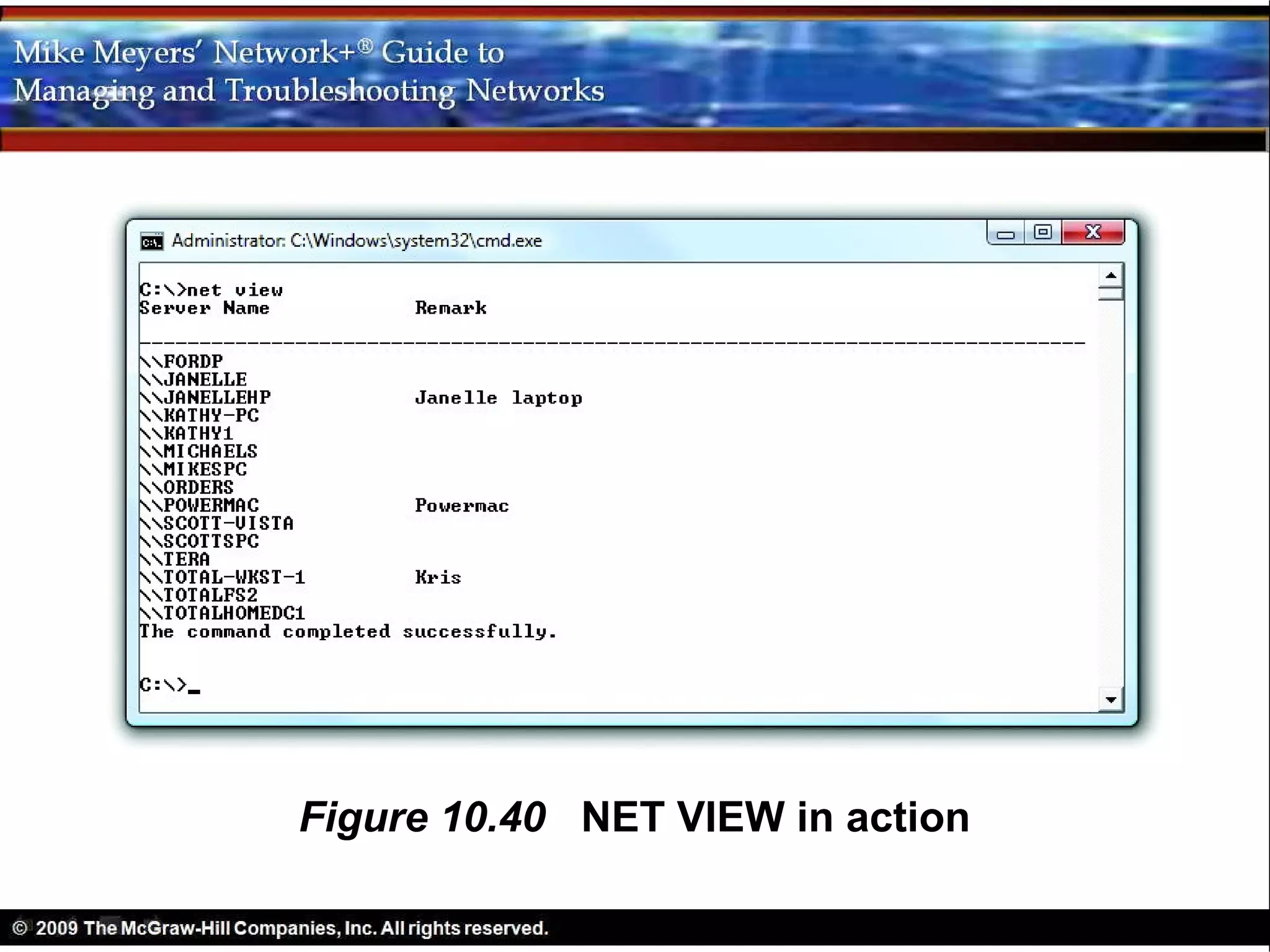 Figure 10.40 NET VIEW in action
 