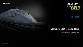 VMware NSX - Deep Dive
Jacob Rapp, VMware, Inc
NET5560
#NET5560
 