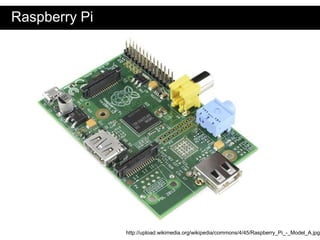 Raspberry Pi
http://upload.wikimedia.org/wikipedia/commons/4/45/Raspberry_Pi_-_Model_A.jpg
 