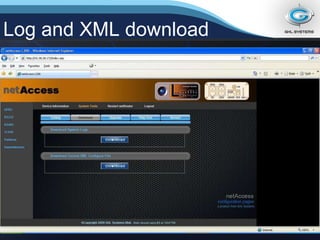 Log and XML download 