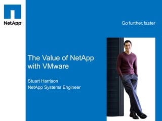 Tag line, tag line




The Value of NetApp
with VMware
Stuart Harrison
NetApp Systems Engineer
 