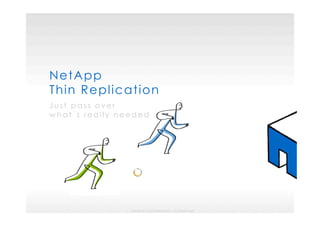 NetApp Confidential – Limited Use
NetApp
Thin Replication
Just pass over
w h a t ´ s really needed
 