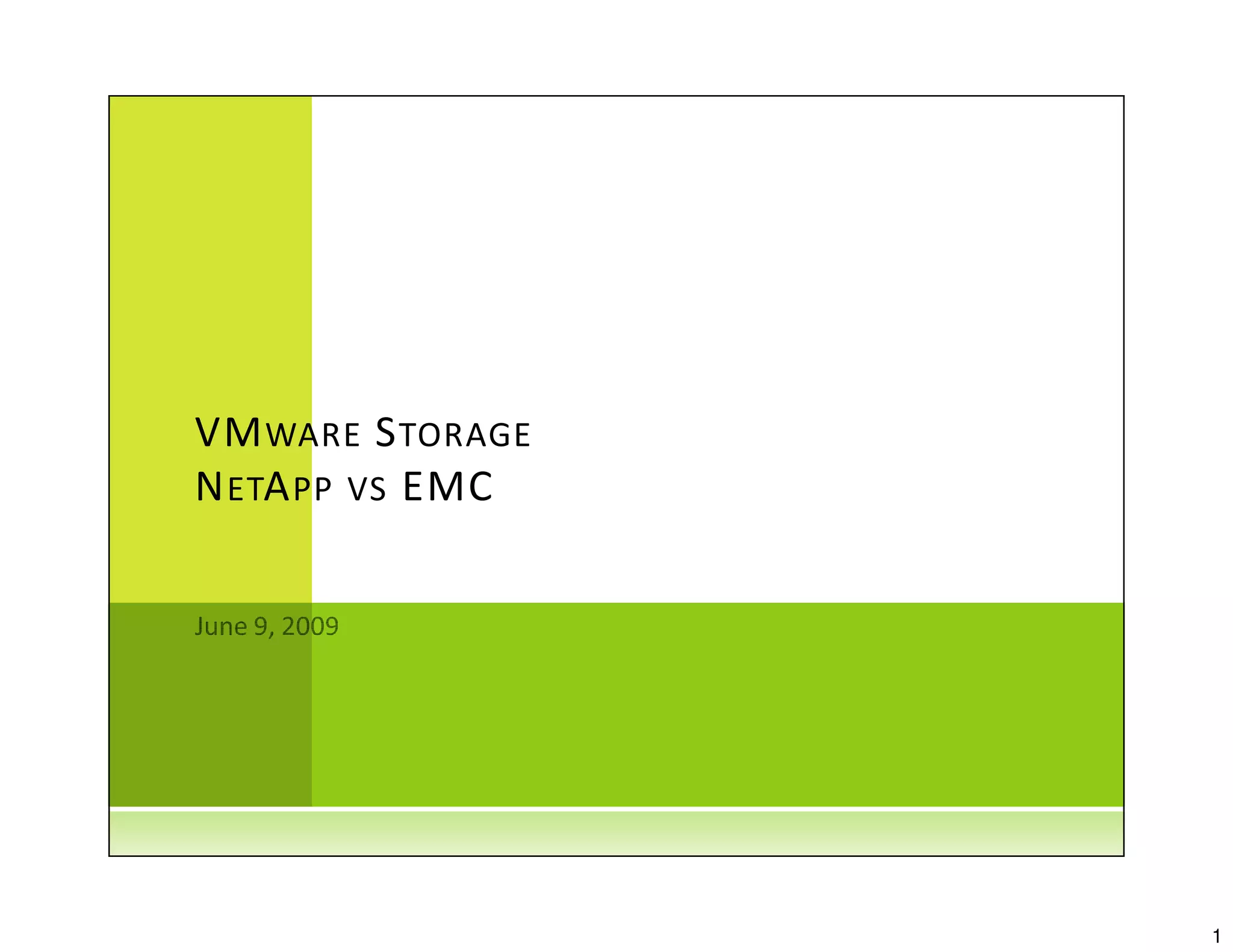 NetApp Vs Emc For Virtualization PPT