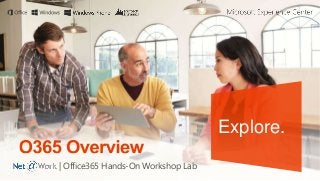 Explore.
| Office365 Hands-On Workshop Lab

 