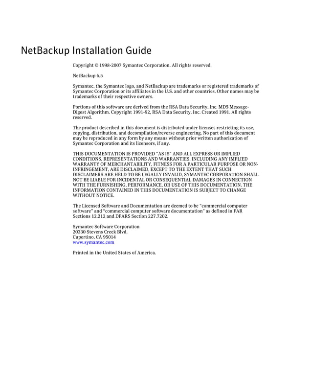 Netbackup intallation guide PDF