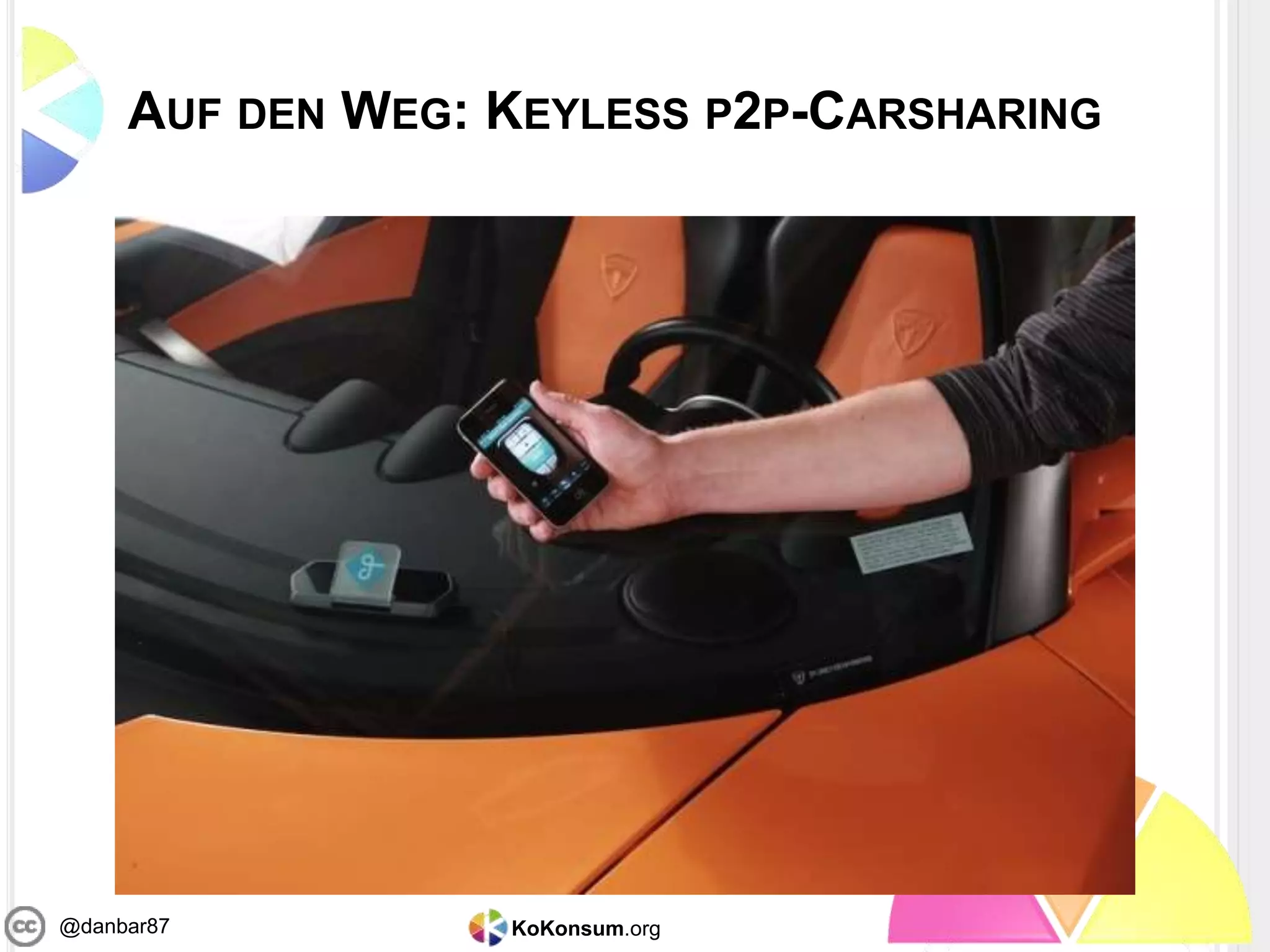 KoKonsum.org@danbar87
AUF DEN WEG: KEYLESS P2P-CARSHARING
 