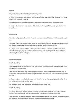 Netball Skills Docx