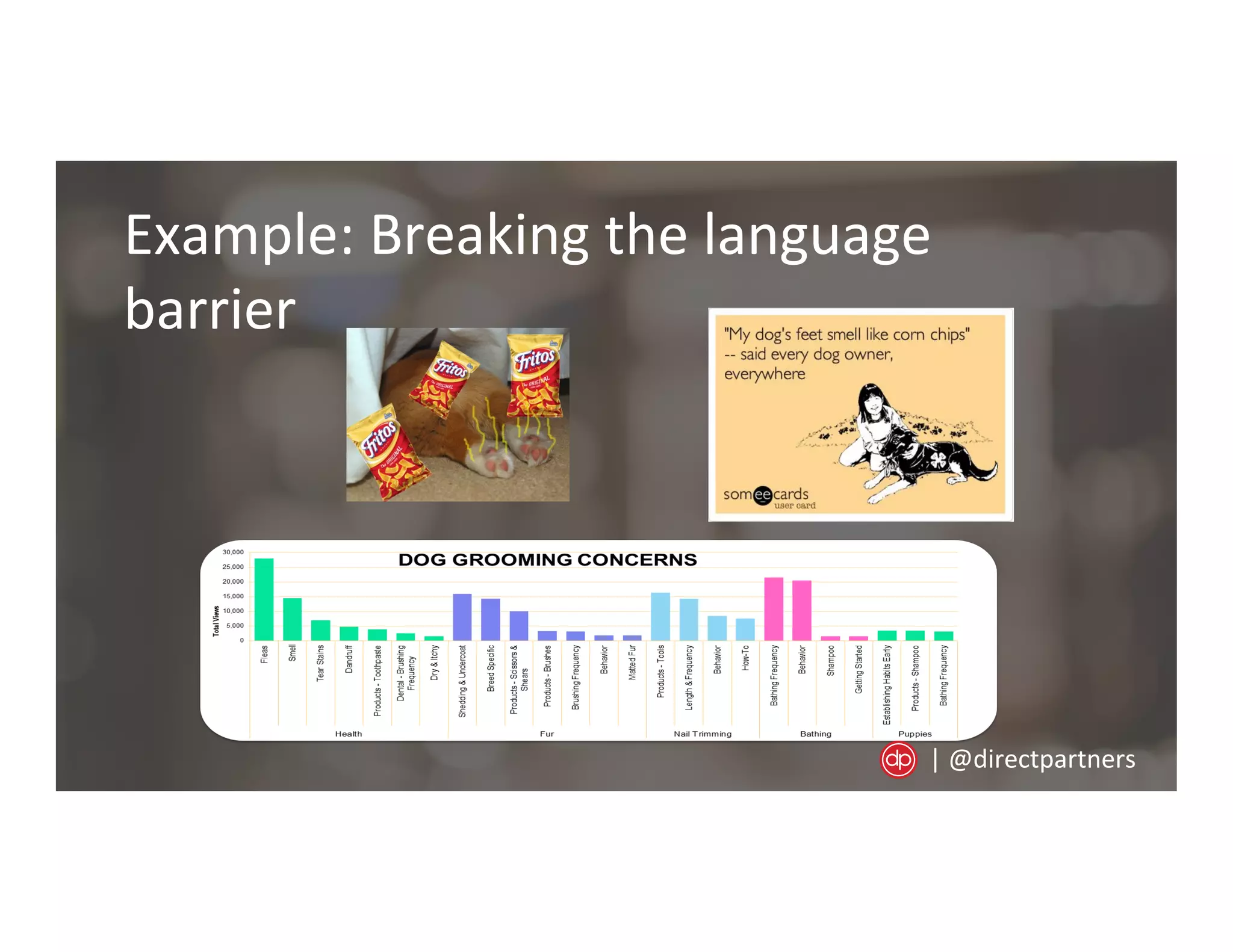 Example:	
  Breaking	
  the	
  language	
  
barrier	
  
|	
  @directpartners	
  
 