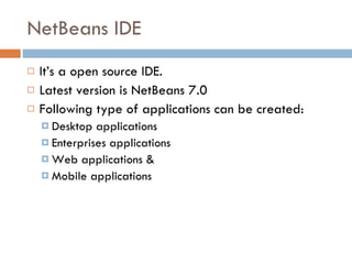 Netbeans IDE & Platform | PPT