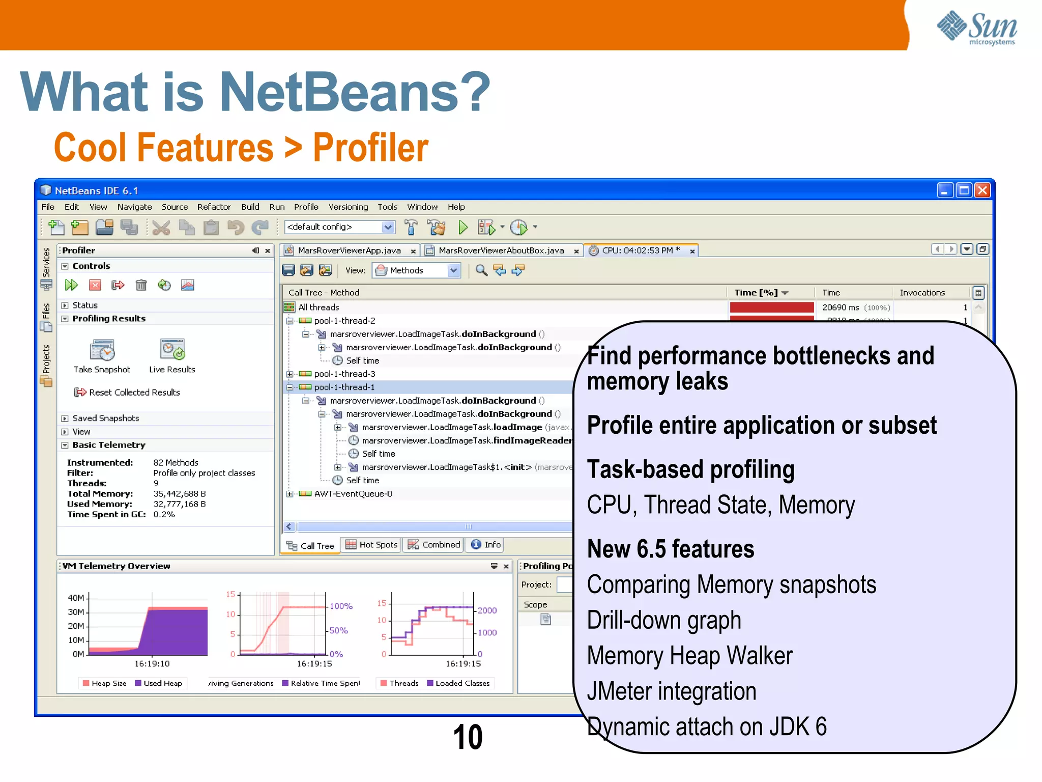 Debugger, Profiler, Refactoring, etc... A  platform  for building applications RCP = Rich Client Platform 
