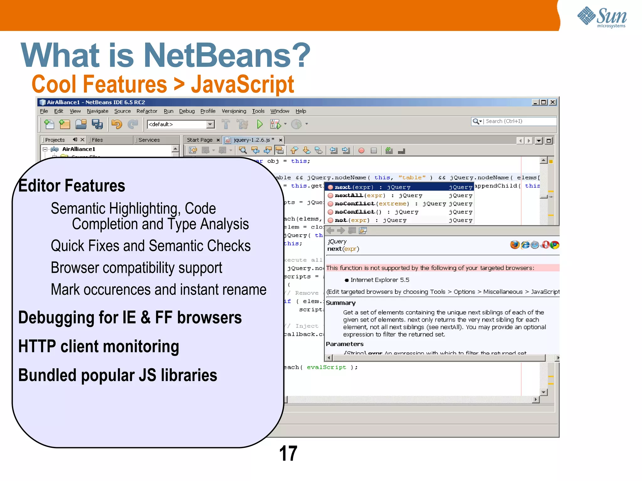More at  http://netbeans.org/about/history.html A Brief History of NetBeans What is NetBeans?  