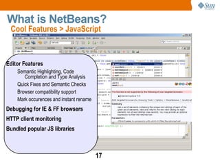 More at  http://netbeans.org/about/history.html A Brief History of NetBeans What is NetBeans?  