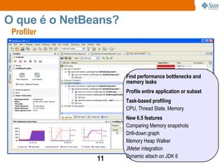 Framework rico de janelas, menus, barras de opções, ações  Uma comunidade open source  de sucesso Open source desde Junho de 2000 