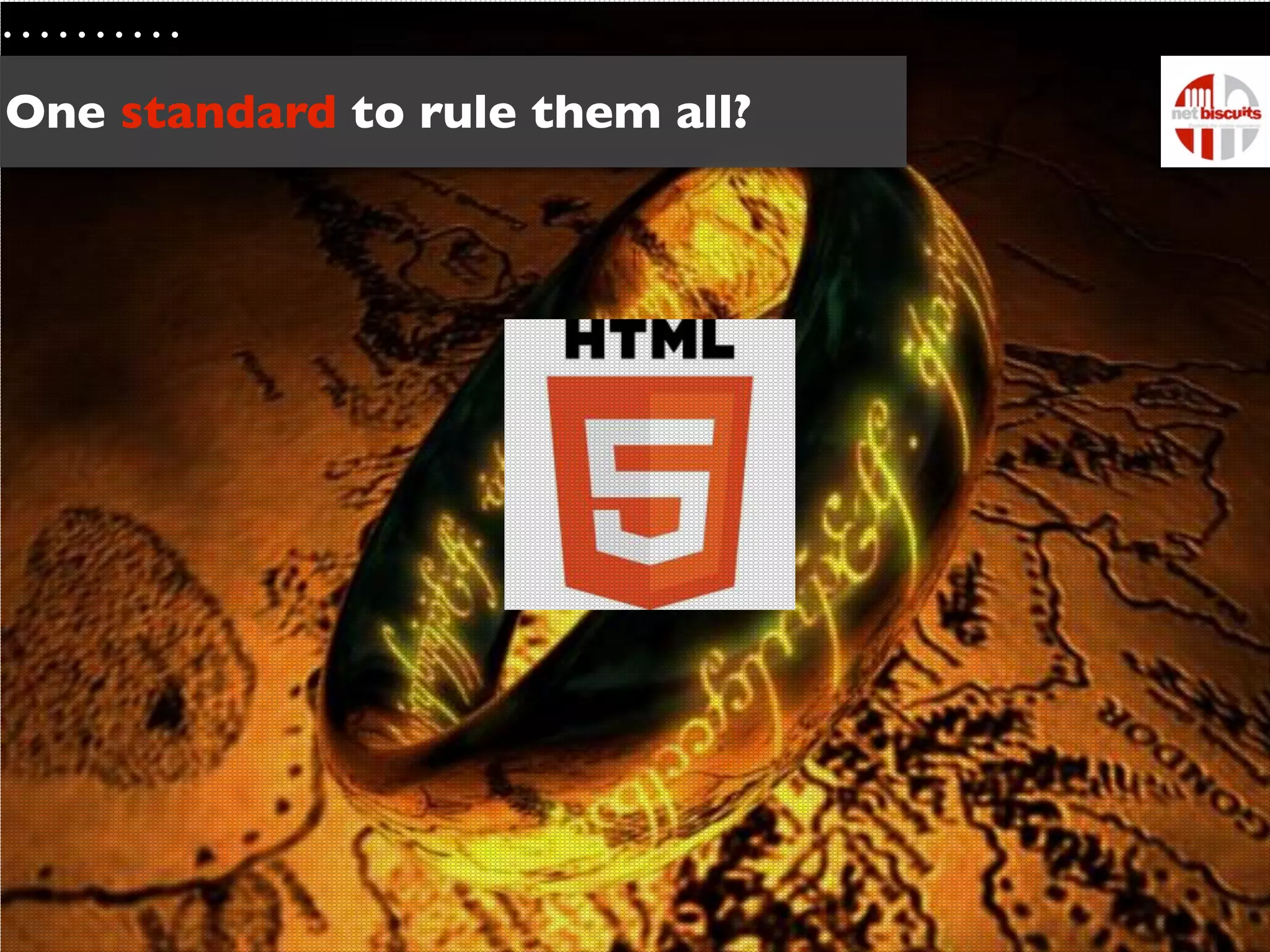 One standard to rule them all?
 