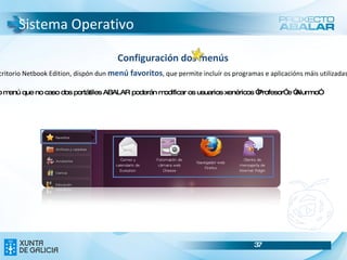 Equipos: Os ultraportátiles Mantemento diario do ultraportátil Outro dos aspectos claves do mantemento do ultraportátil é a  batería. Para  cargar a batería  ou traballar conectado na rede eléctrica evitando que a batería se consuma, deberase conectar o cable do adaptador de corrente. Cando o nivel de carga sexa <10%, o indicador luminoso da batería pestanexará en cor ámbar Cando o nivel de carga sexa <5%, o indicador luminoso da batería pestanexará en cor ámbar e o sistema emitirá un asubío Nunca cargue a batería cando a temperatura sexa superior aos 40ºC 