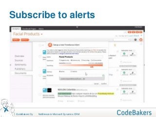 Subscribe to alerts




 CodeBakers Oy   NetBreeze & Microsoft Dynamics CRM
 