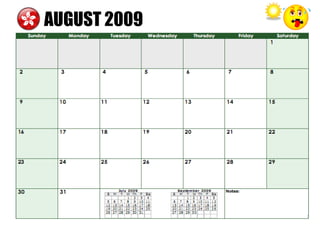 Tom's TEFL - Hong Kong NET Teacher Calendar 2009-10