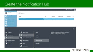 Create the Notification Hub
 