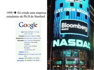 1998    foi criada uma empresa por dois estudantes de Ph.D de Stanford 