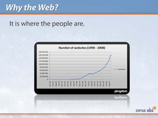 Why the Web?
It is where the people are.
 