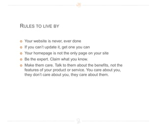 Outreach/ Traffic DriversOutreach/ Traffic DriversSearch EnginesWord of Mouth/ViralTraditional MarketingSocial / Business NetworksNews/Blogs Web ContentEmail RSSGoogle, Yahoo,Bing– over 95% of searches
