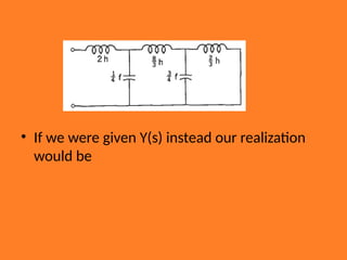 • If we were given Y(s) instead our realization
would be
 