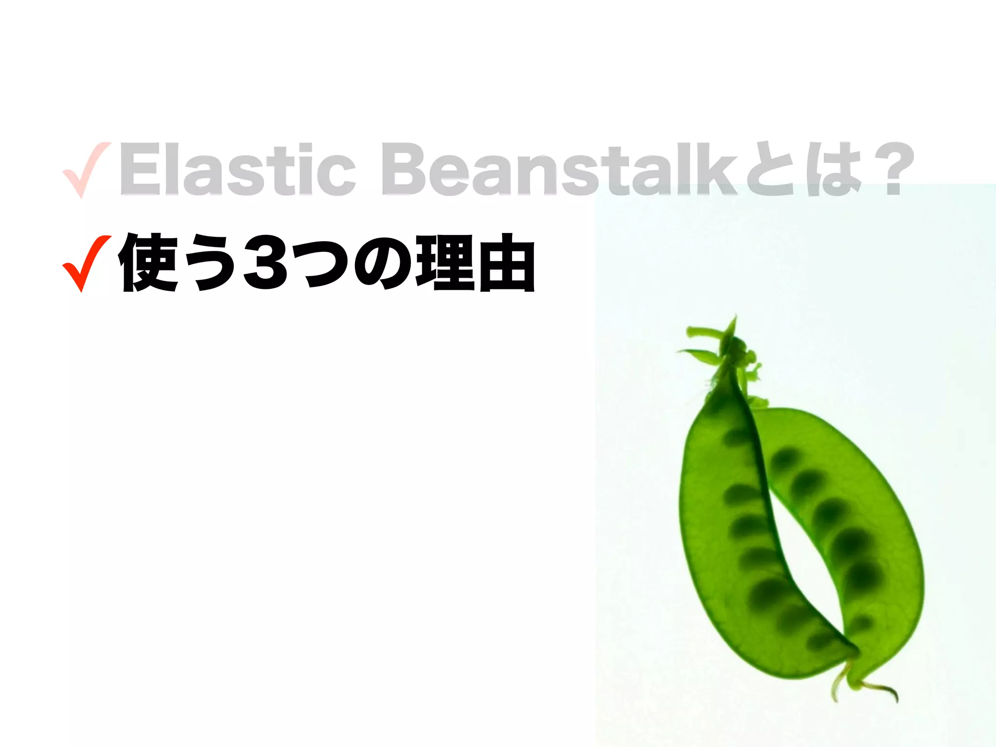 ✓Elastic Beanstalkとは？
✓使う3つの理由
 