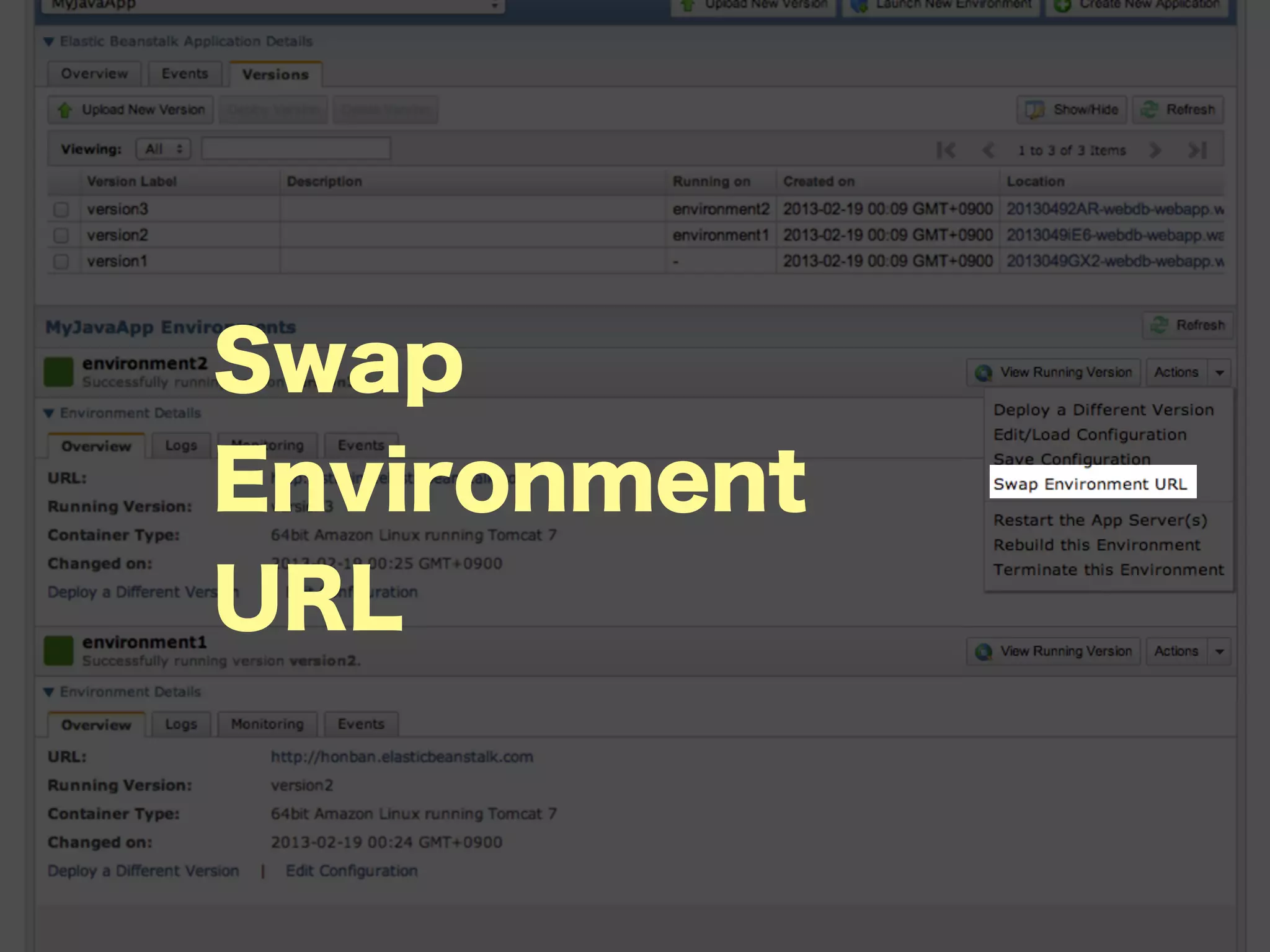 Swap
Environment
URL
 