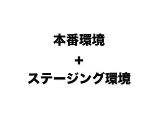本番環境
    +
ステージング環境
 