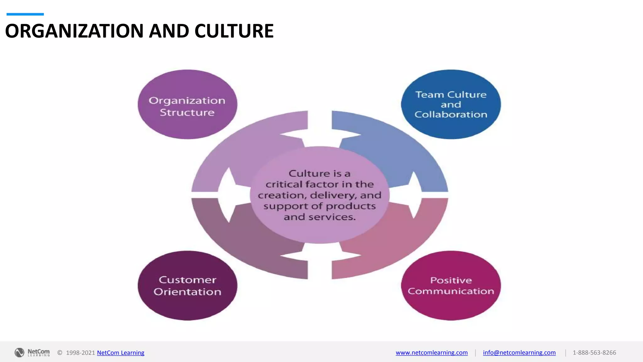 © 1998-2021 NetCom Learning www.netcomlearning.com info@netcomlearning.com 1-888-563-8266
|
|
ORGANIZATION AND CULTURE
 