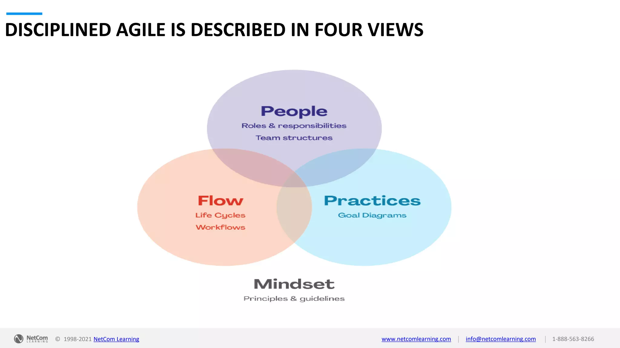 © 1998-2021 NetCom Learning www.netcomlearning.com info@netcomlearning.com 1-888-563-8266
|
|
DISCIPLINED AGILE IS DESCRIBED IN FOUR VIEWS
 