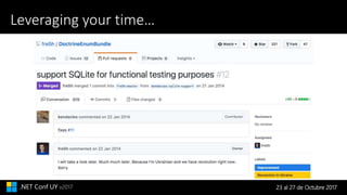 23 al 27 de Octubre 2017.NET Conf UY v2017
Leveraging your time…
 