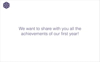 We want to share with you all the  
achievements of our first year!

 