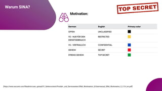 Warum SINA?
Motivation:
[https://www.secunet.com/ﬁleadmin/user_upload/01_Seitencontent/Produkt-_und_Serviceseiten/SINA_Workstation_S/Usermanual_SINA_Workstation_S_3.5.4_en.pdf]
 