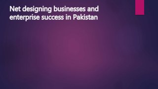 Net designing businesses and
enterprise success in Pakistan
 