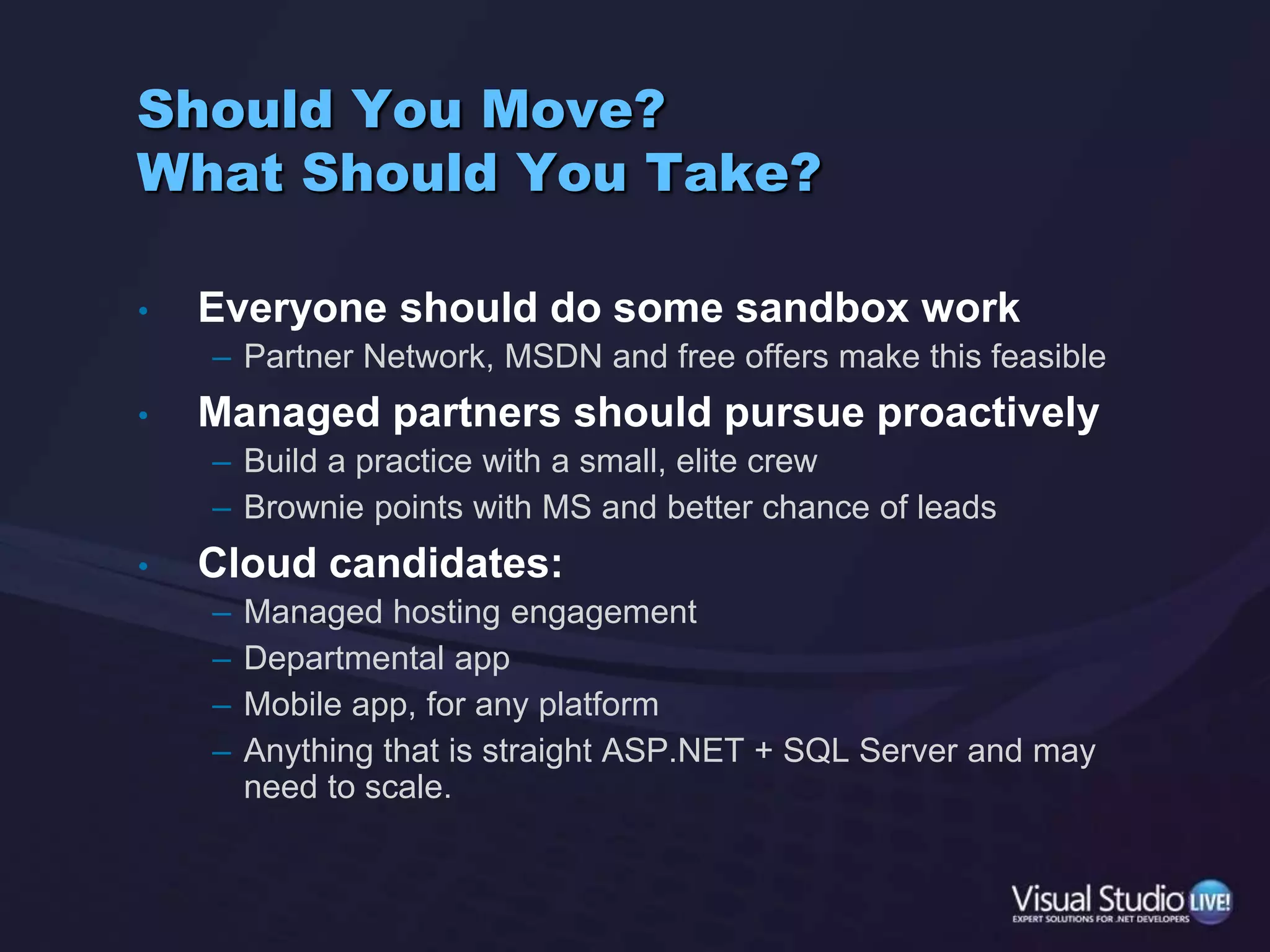 AgendaFraming the Cloud QuestionCloud Stack ComponentsCloud Stack EconomicsOther DimensionsTiming and Motivation