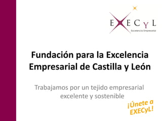 Fundación para la Excelencia Empresarial de Castilla y León 
Trabajamos por un tejido empresarial excelente y sostenible  