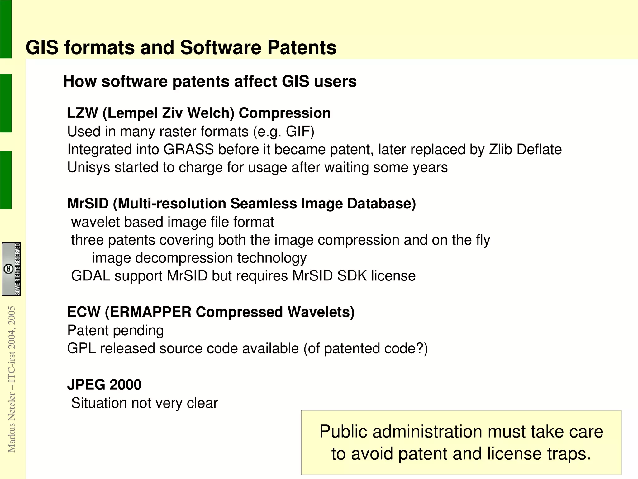 Example: MS-Excel .XLS format – accidental data damage The “Human Genome Project” case 1/3 In 2004 scientists discovered that some gene names were being changed  inadvertently to non-gene names. Citation: “ A little detective work traced  the problem to default date format conversions and  floating-point format conversions  in the very useful  Excel  program package.  The date conversions affect  at least 30 gene names ; the floating-point conversions  affect at least 2,000 if Riken identifiers are included.  These conversions are  irreversible ; the original gene names cannot be recovered. A default date conversion feature in Excel (Microsoft Corp., Redmond, WA) was  altering gene names that it considered to look like dates . For example, the tumor  suppressor DEC1 [Deleted in Esophageal Cancer 1] [3] was being converted  to '1-DEC.' ” Cited after: B.R. Zeeberg, J. Riss, D.W. Kane, K.J. Bussey, E. Uchio, W.M. Linehan,  J.C. Barrett and J.N. Weinstein, BMC Bioinformatics 2004, 5:80 http://dx.doi.org/10.1186/1471-2105-5-80 