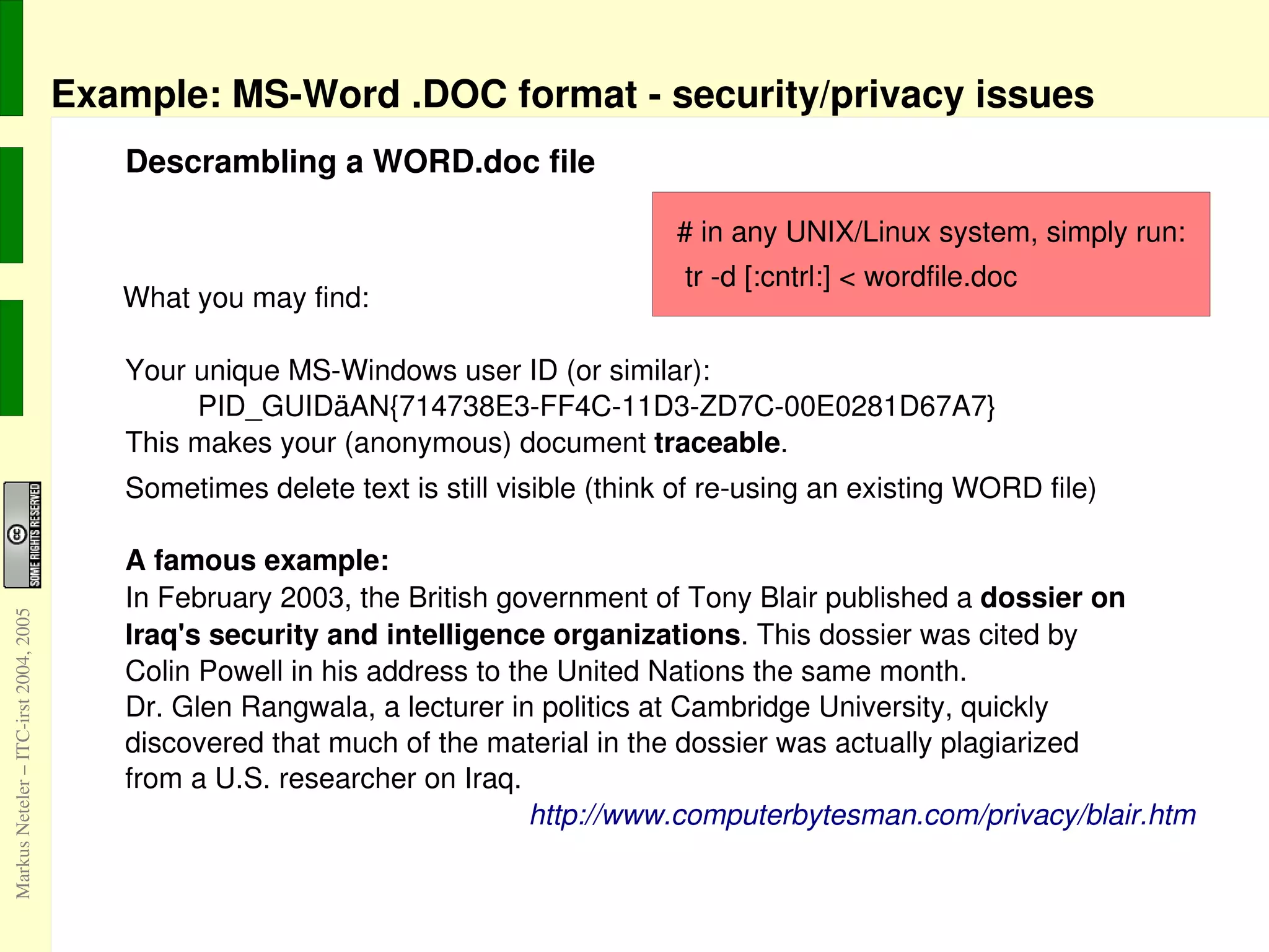 commonly used file formats let to believe in interoperability: “false friends” 